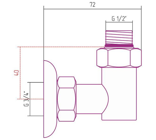 Набор комплектующих для полотенцесушителя Стилье G 1/2 Н x G 3/4 НГ 2 шт 03002-1234