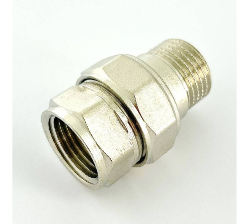 Разъемное соединение LD Pride прямое НР-ВР 1/2 никелированное с прокладкой O-RING LD.67.520.15