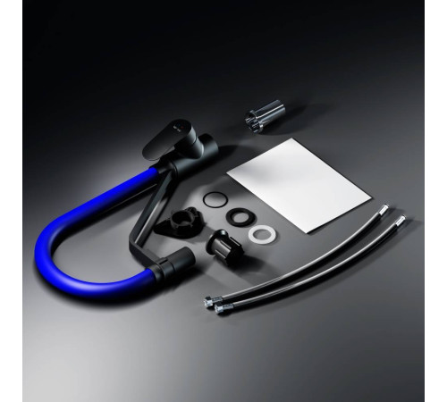 Смеситель для кухни AM.PM Like с каналом для питьевой воды и гибким синим изливом F8007827