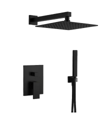 Душевой комплект Aquanet Savona со смесителем черный матовый AQM8410MB