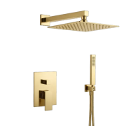 Душевой комплект Aquanet Savona со смесителем золото шлифованное AQM8410BG