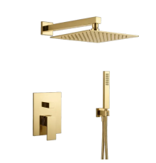 Душевой комплект Aquanet Savona со смесителем золото шлифованное AQM8410BG