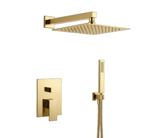 Душевой комплект Aquanet Savona со смесителем золото шлифованное AQM8410BG