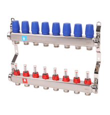 Коллекторная группа Hogart Premium 1 x 3/4 EK 8 выходов с расходомерами HOGMS50806
