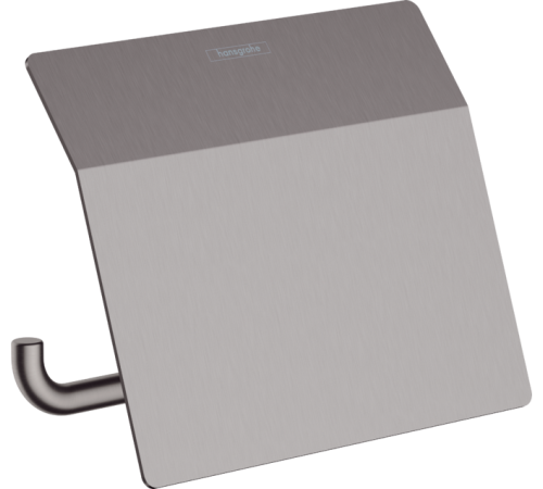 Держатель туалетной бумаги с крышкой Hansgrohe AddStoris шлифованный черный хром 41753340