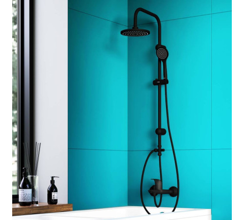 Душевая система DORFF Comfort с тропическим душем черная D0708000BL