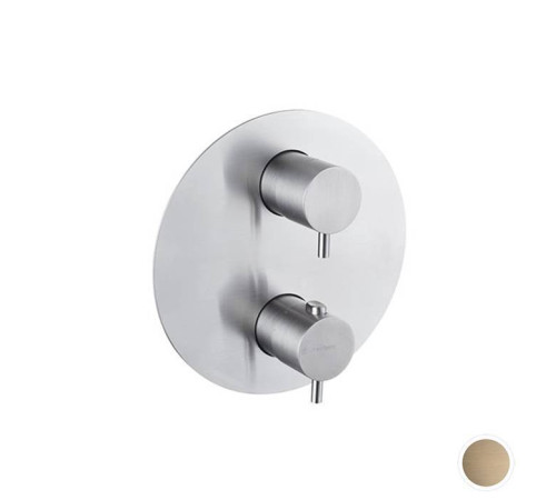 Смеситель для душа встраиваемый термостатический Newform X-STEEL 316 до 5 источников PVD Brushed pale gold 69663EX.59.098