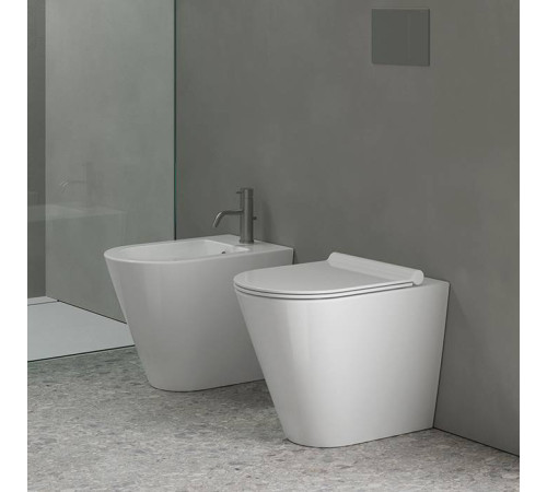 Биде напольное Catalano Zero 55х35 см с 1 отверстием белый глянцевый 0119551001