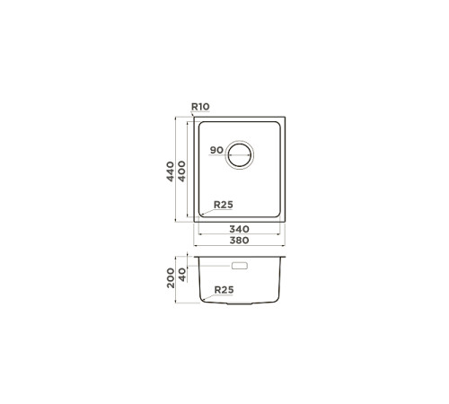 Кухонная мойка Omoikiri Tadzava 38-U/I-IN 38x44 см нержавеющая сталь 4993077