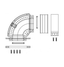 Отвод коаксиальный 90° Protherm DN 60/100 мм L 1000 мм с ревизией алюминий 3003202780