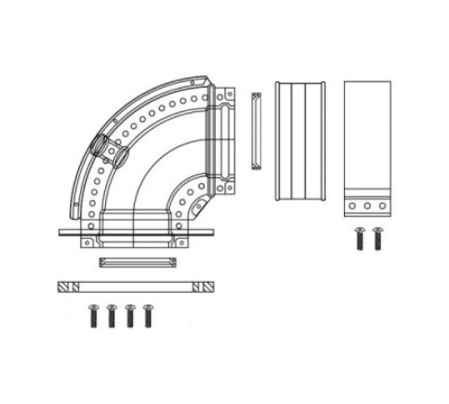 Отвод коаксиальный 90° Protherm DN 60/100 мм L 1000 мм с ревизией алюминий 3003202780