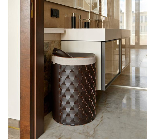 Корзина для белья ADJ Dubai круглая D40xH57 см шоколад/капучино 2057.06/04
