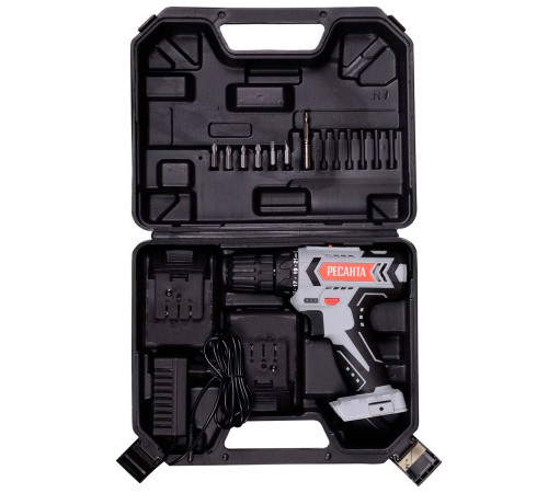 Аккумуляторная дрель-шуруповерт Ресанта ДА-14-2ЛК 14.4 В 2.0 Ач 72/14/24