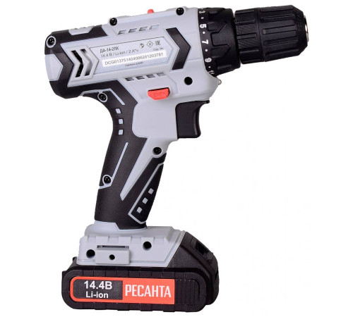 Аккумуляторная дрель-шуруповерт Ресанта ДА-14-2ЛК 14.4 В 2.0 Ач 72/14/24