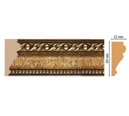 Молдинг DECOMASTER 161-43 ДМ полистирол 60х22х2400 мм 161-43 ДМ