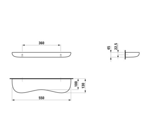 Полка керамическая подвесная Laufen Florakids 550x130x55 мм облако бело-красная 8.7703.1.062.000.1