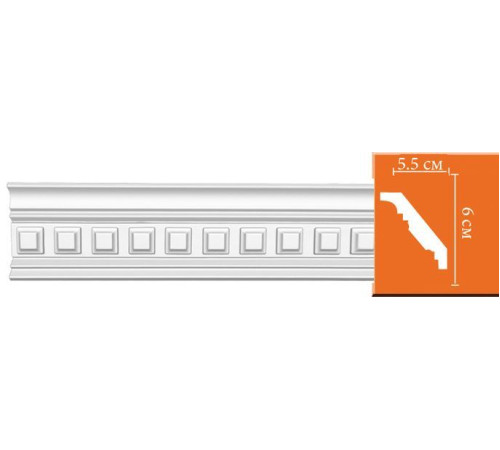 Плинтус потолочный DECOMASTER 95126 с рисунком 60х55х2400 мм 95126