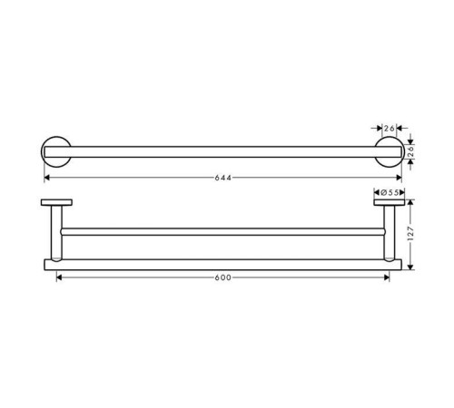 Полотенцедержатель двойной Hansgrohe Logis Universal 600 мм хром 41712000