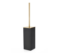 Ершик для туалета напольный 3SC Mood Black Solid Surface черный матовый/золото 24к MN17AGD