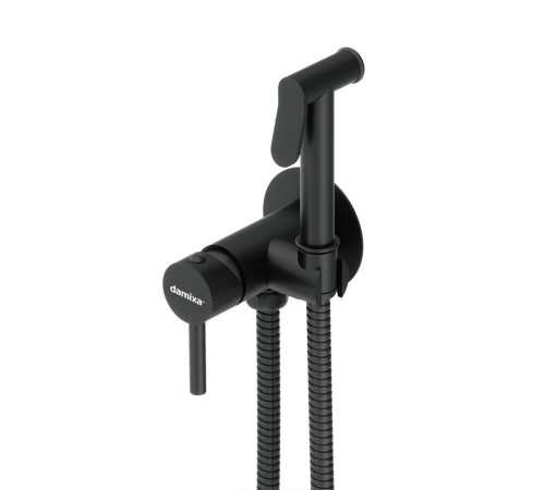 Смеситель с гигиеническим душем Damixa Space настенный черный матовый 217000000