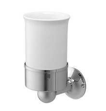 Стакан с настенным держателем Devon&Devon New York подвесной хром/керамика NY103CR