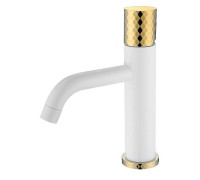 Смеситель для раковины Boheme Stick White Diamond Gold 121-WG