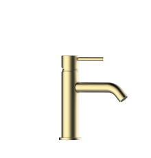 Смеситель для раковины Bossini TEO Z00701.043 высокий с донным клапаном сатинированное золото