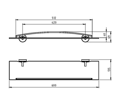 Полка с ограждением Novaservis Metalia 11 хром 0153.0