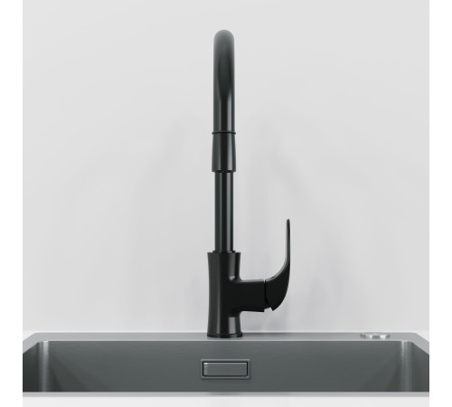 Смеситель для кухни Laparet Lisera с выдвижным изливом черный N2042429LPT