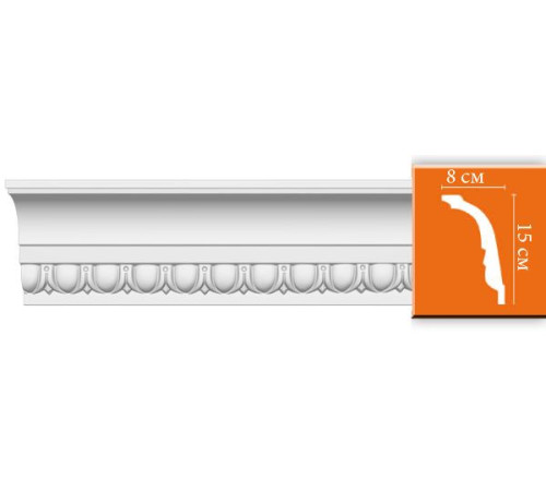 Плинтус потолочный DECOMASTER DT-168 с рисунком 150х80х2400 мм DT-168