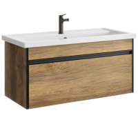 Тумба под умывальник AQUATON Urban 966х460х450 мм подвесная Дуб Балтийский URB0110DB