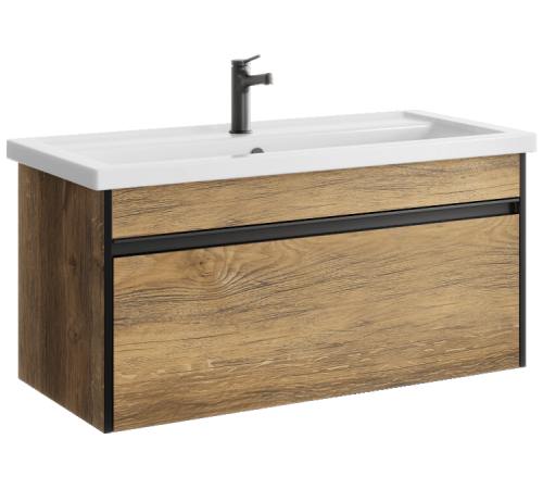 Тумба под умывальник AQUATON Urban 966х460х450 мм подвесная Дуб Балтийский URB0110DB