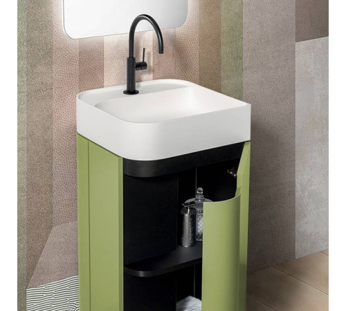 Комплект мебели Oasis Profilo тумба с раковиной и зеркало 50х100 см Mint/белый 0FRSP050/0PFBFS0451D1