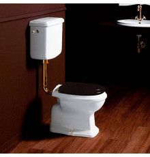 Унитаз SIMAS Arcade 36х72 см со средним бачком выпуск в стену белый/золото AR811bi / AR812bi / D11oro