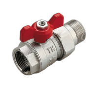 Кран шаровой с американкой Tiemme 1/2 НР/ВР бабочка 2120003