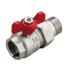 Кран шаровой с американкой Tiemme 1/2 НР/ВР бабочка 2120003