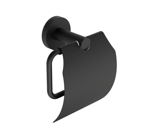 Держатель туалетной бумаги с крышкой Trento черный матовый AQM7210MB