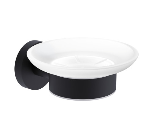 Мыльница Trento латунь и матовое стекло черный матовый AQM7211MB