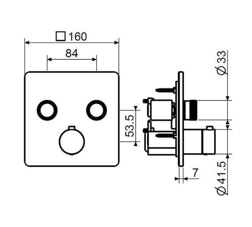 Смеситель для душа встраиваемый Plumberia Selection PSBOX на 2 выхода черный матовый PSB2902NO