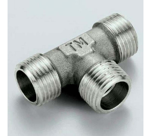 Тройник с наружной резьбой Tiemme 1 никелированный 1500391