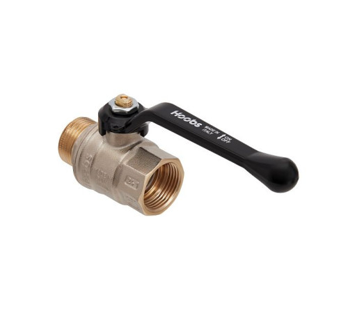 Кран шаровой Hoobs ORION 1/2 НР/ВР ручка-рычаг черный 15112H