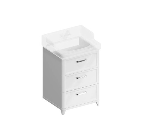 Тумба напольная Kerama Marazzi Pompei 60 см 3 ящика белый глянцевый PO.N.60.3\WHT