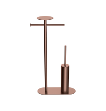 Стойка напольная Boheme Venturo ершик с держателем бумаги и полкой copper brushed 10953-CB