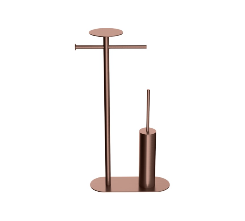 Стойка напольная Boheme Venturo ершик с держателем бумаги и полкой copper brushed 10953-CB