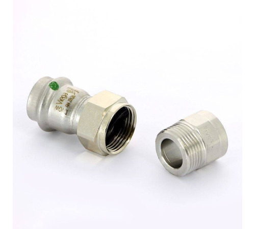 Муфта разъемная Viega Sanpress Inox 22х1/2 пресс-В с плоским уплотнением 437497