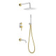 Душевой комплект встраиваемый Boheme Uno верхний душ 30 см белый/золото 464-2-WG