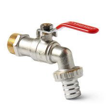 Кран угловой TIM 1/2 Н с патрубком для шланга рычаг 506400