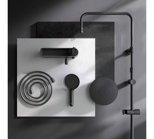 Душевая система AM.PM X-Joy со смесителем-полкой черный матовый F0785A722