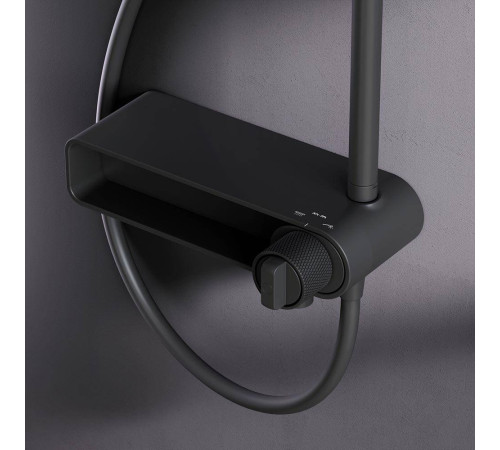 Душевая система AM.PM X-Joy со смесителем-полкой черный матовый F0785A722