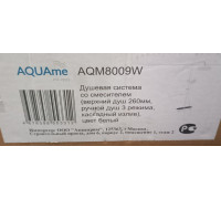 Душевая система Aquanet AQM8009W с каскадным изливом Белый AQM8009W